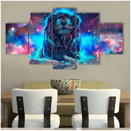 Quadros Decorativos Leão No Universo - Imagem 2